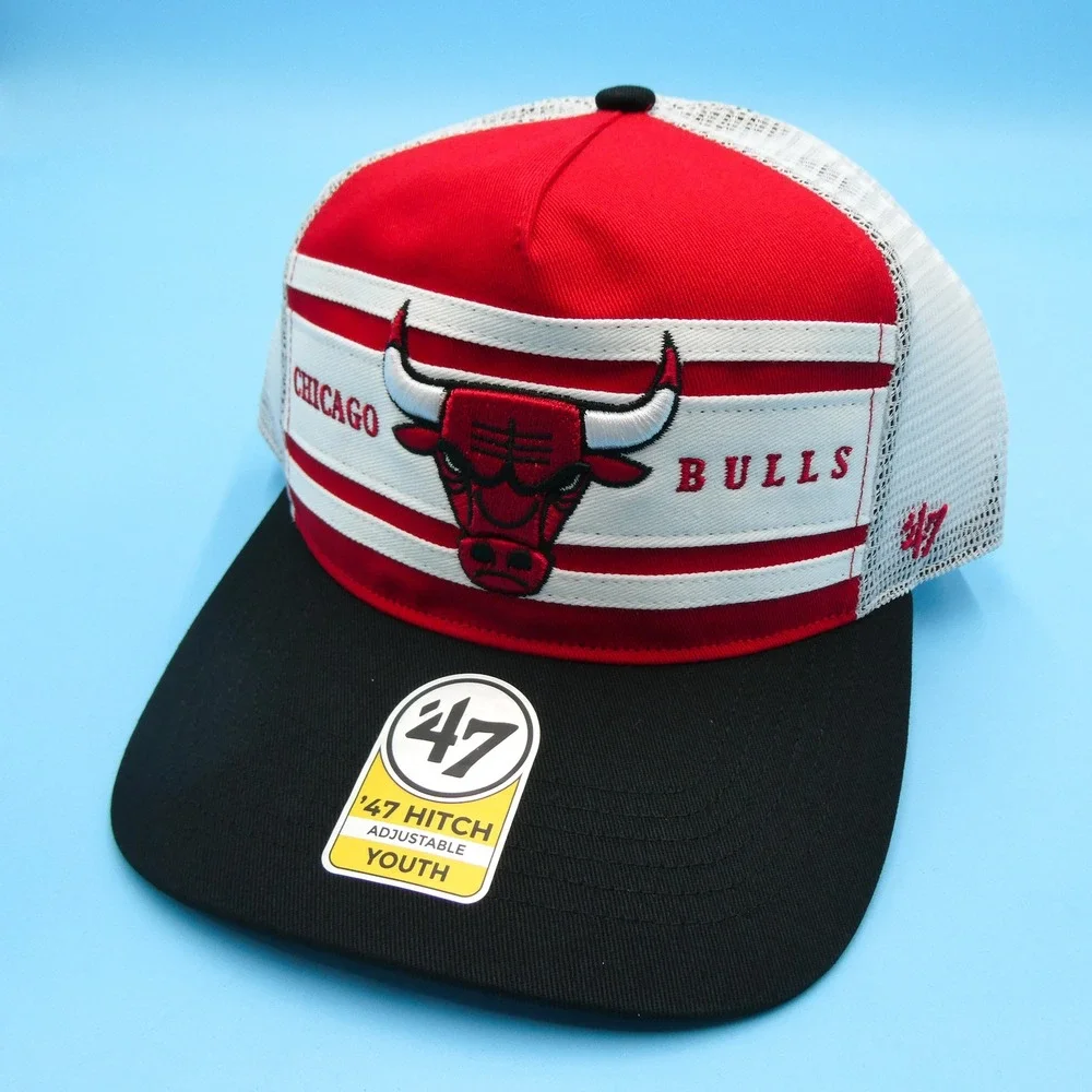 '47 Brand‎ Hitch Hat Youth Chicago Bulls Red White Black Trucker Snapback Cap